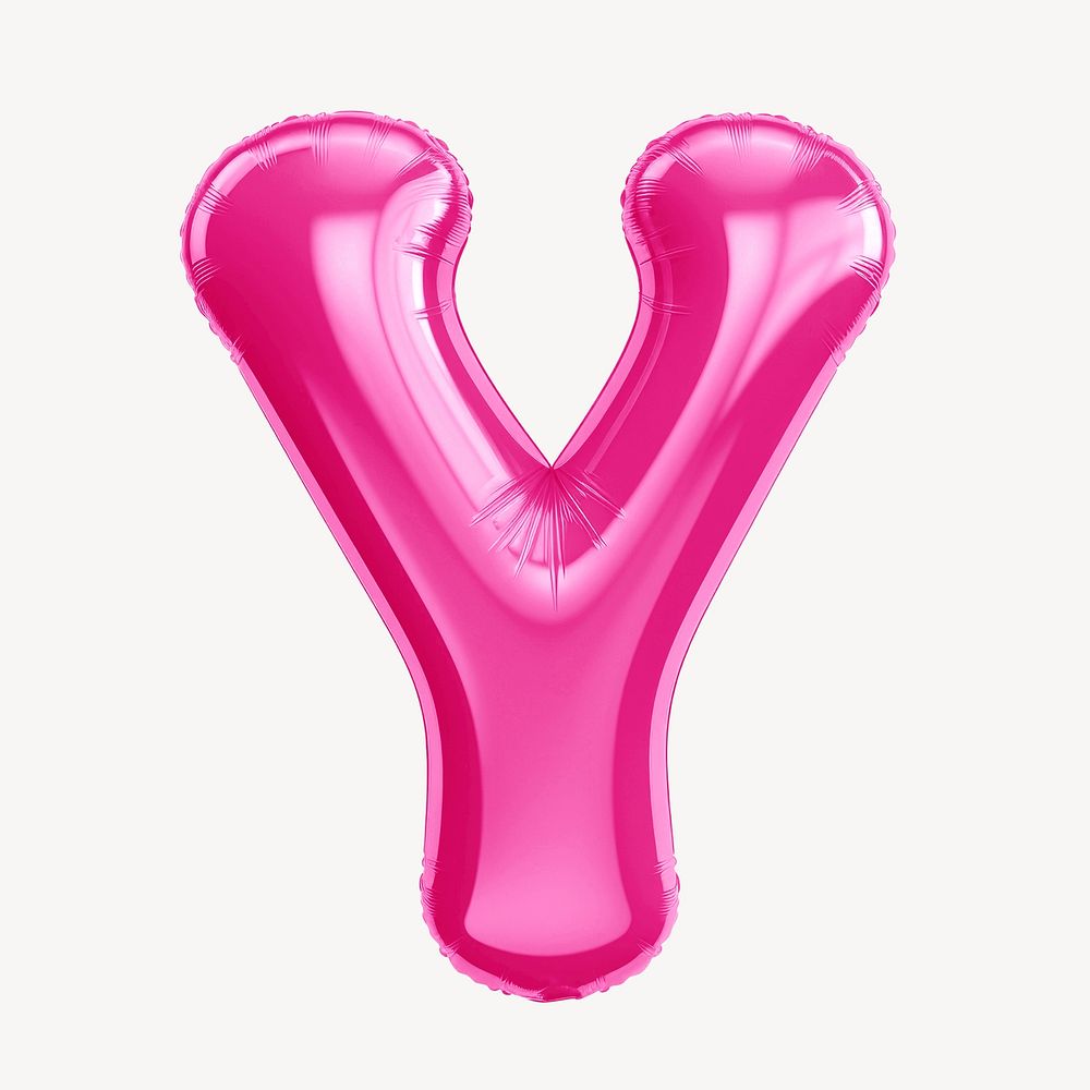 Letter Y 3D pink balloon | Free Photo Illustration - rawpixel