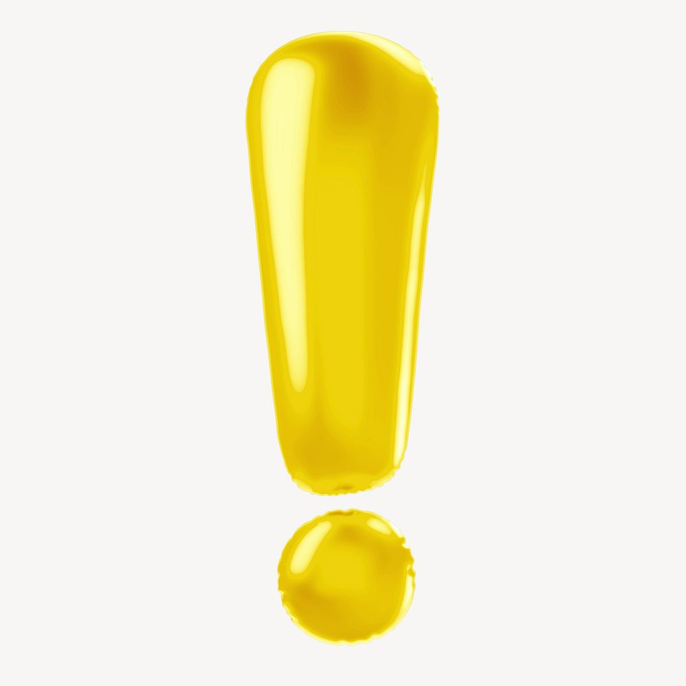 Exclamation mark 3D yellow balloon symbol illustration
