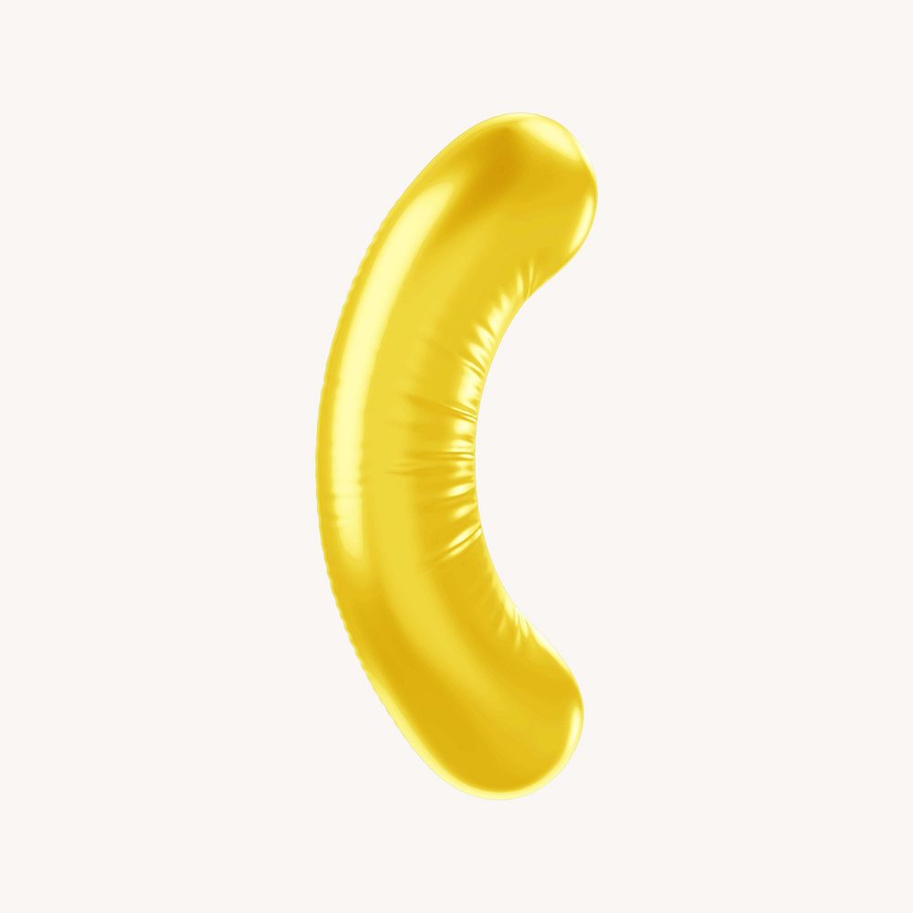 Parentheses 3D yellow balloon symbol illustration