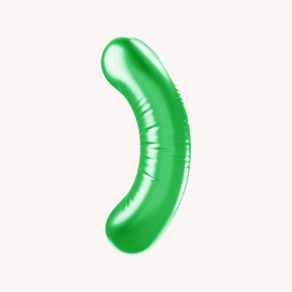 Parentheses 3D green balloon symbol illustration
