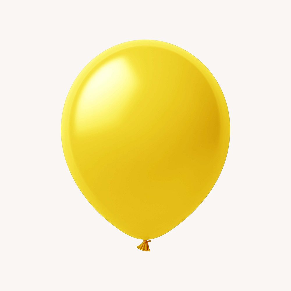 3D yellow balloon illustration
