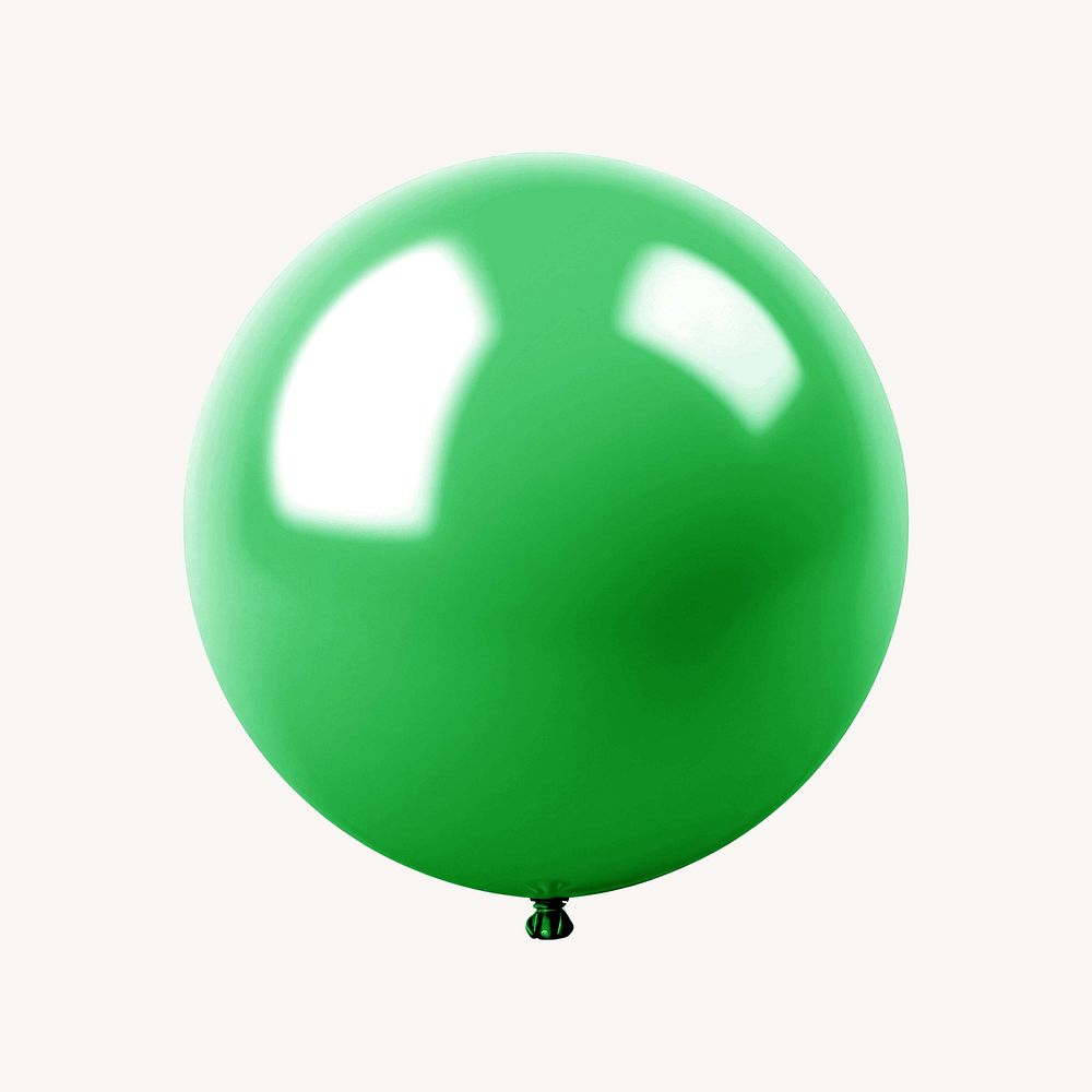 Full stop 3D green balloon symbol illustration