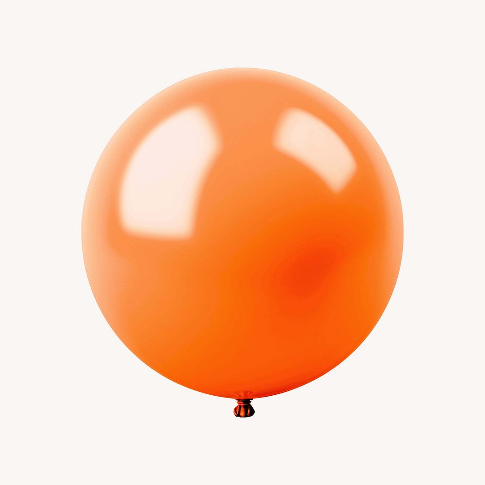 Full stop 3D orange balloon symbol illustration
