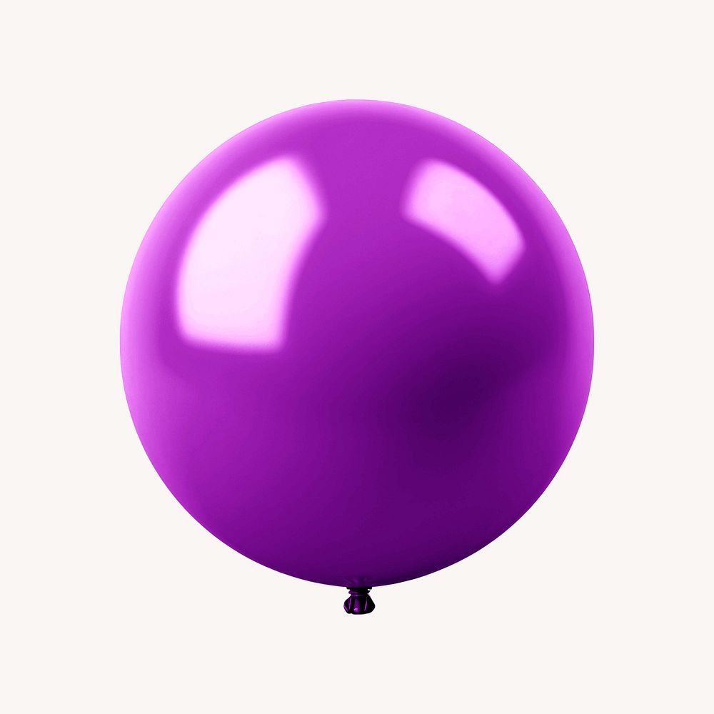 Full stop 3D purple balloon symbol illustration