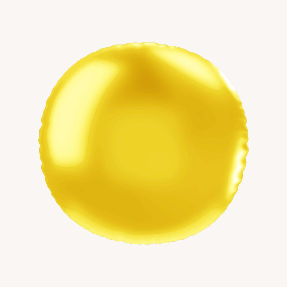 Full stop 3D yellow balloon symbol illustration