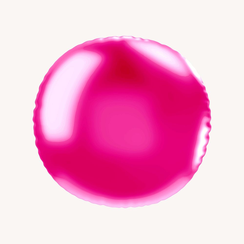 Full stop 3D pink balloon symbol illustration