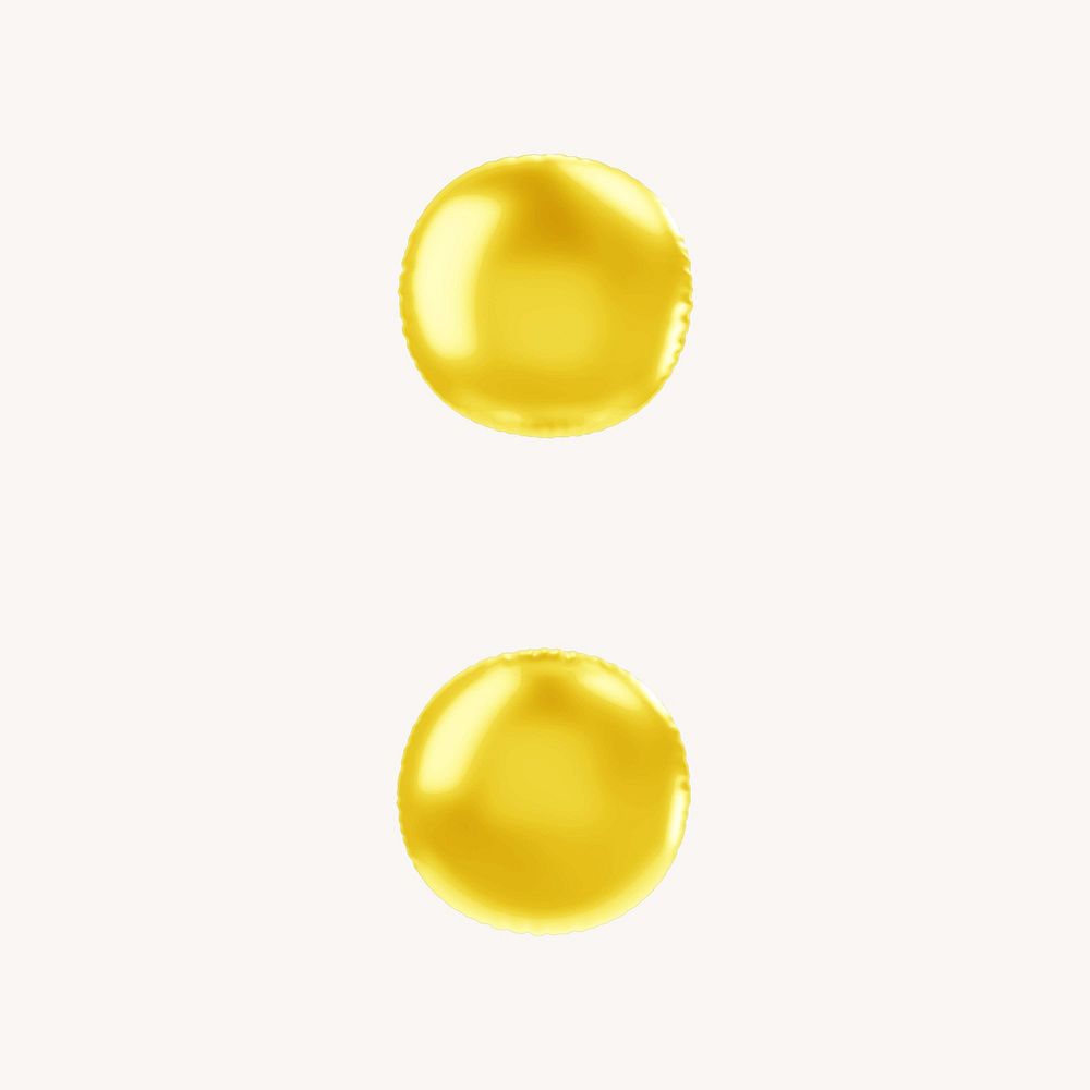 Colon 3D yellow balloon symbol illustration