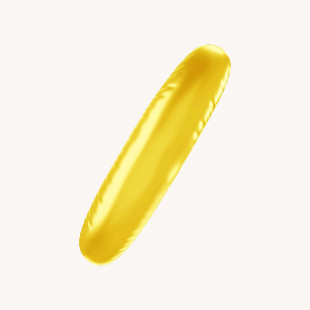 Slash 3D yellow balloon symbol illustration