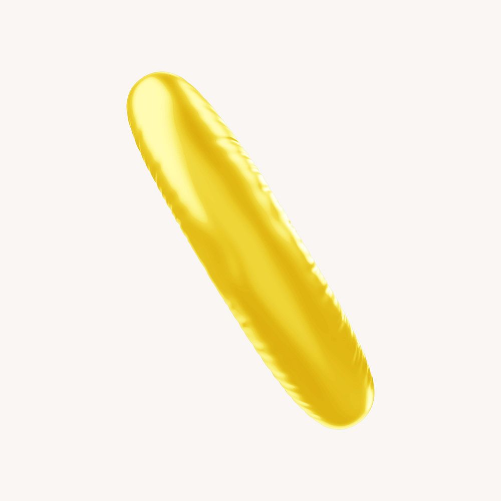 Backslash 3D yellow balloon symbol illustration