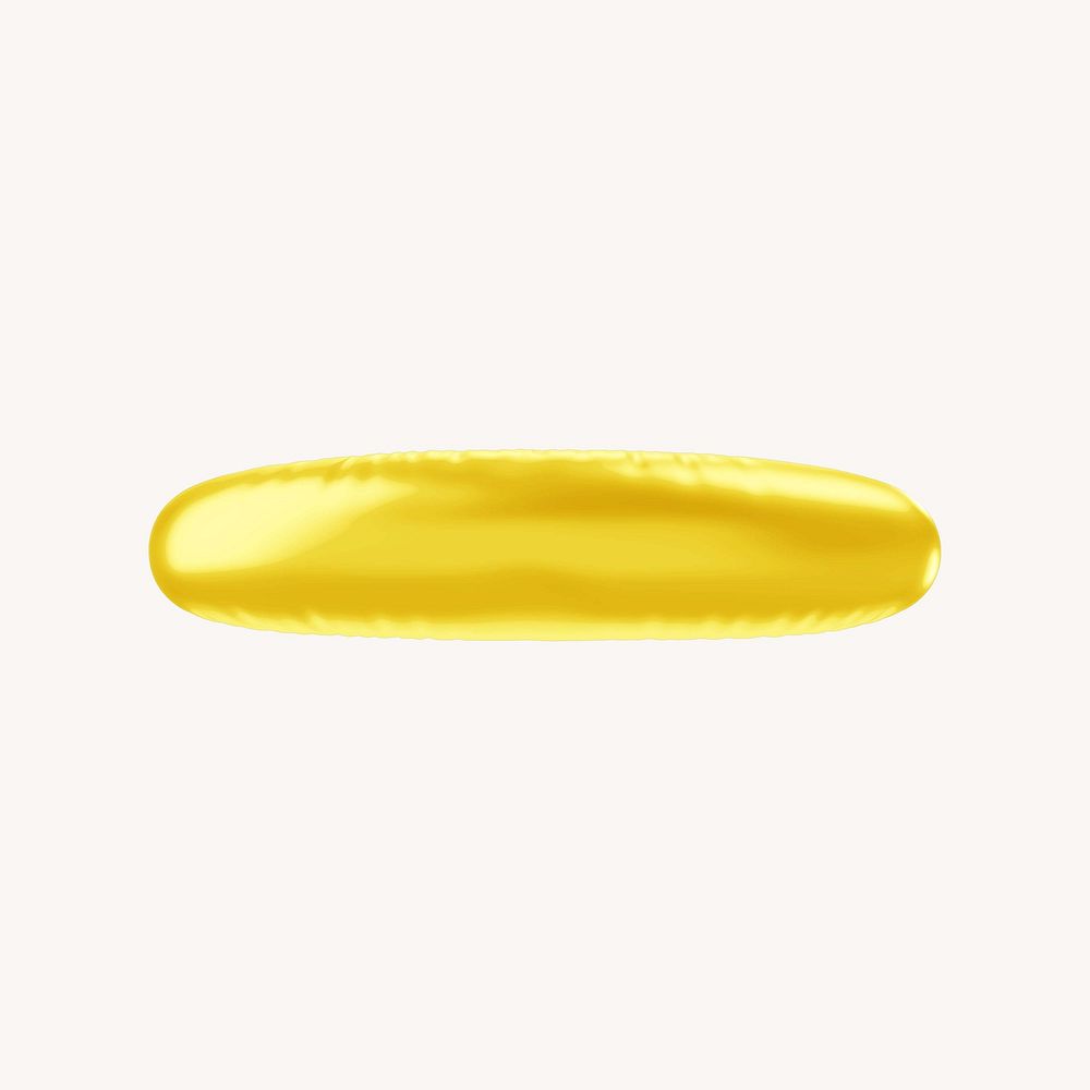 Dash 3D yellow balloon symbol illustration