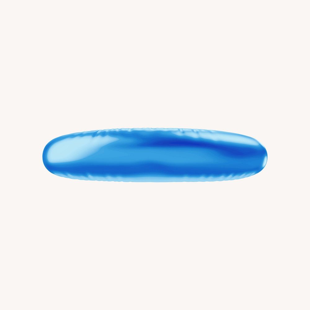 Dash 3D blue balloon symbol illustration