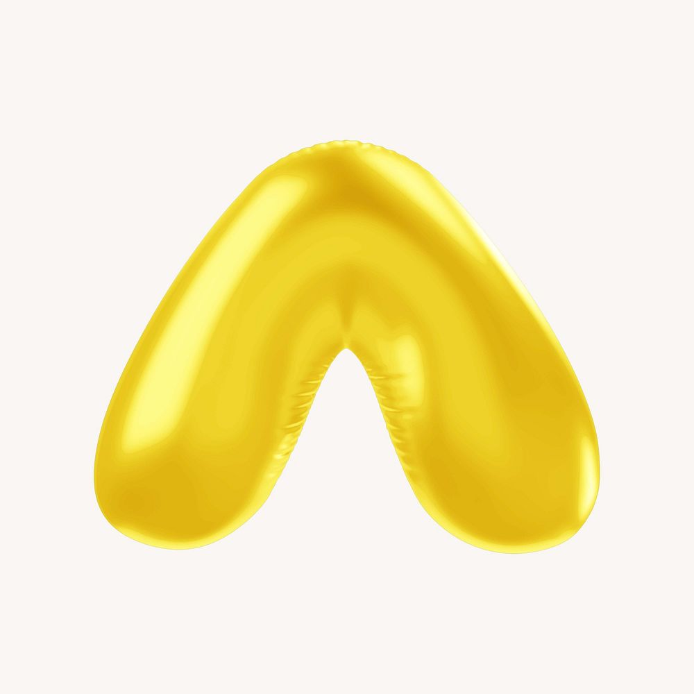 Circumflex 3D yellow balloon symbol illustration