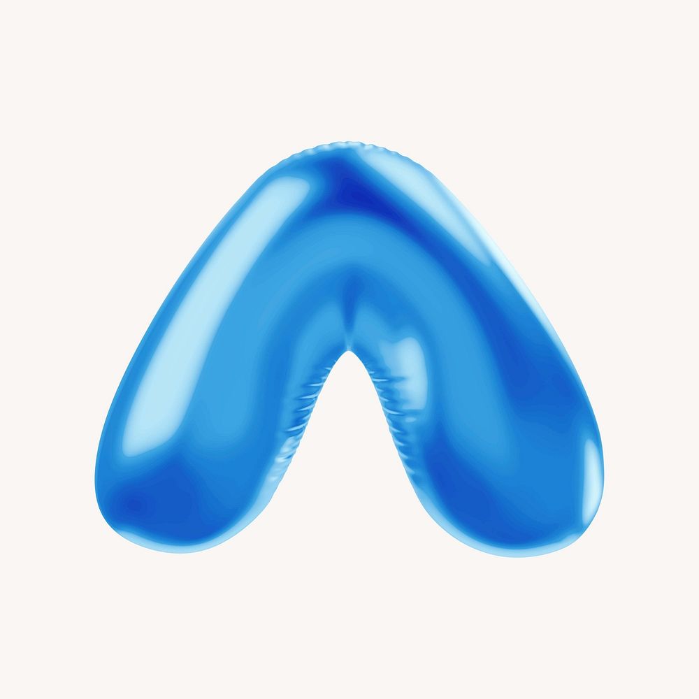 Circumflex 3D blue balloon symbol illustration