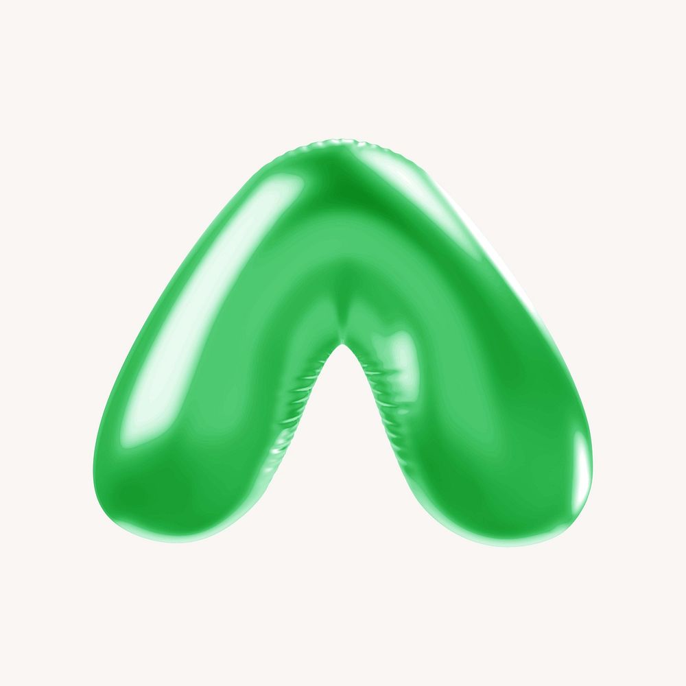 Circumflex 3D green balloon symbol illustration