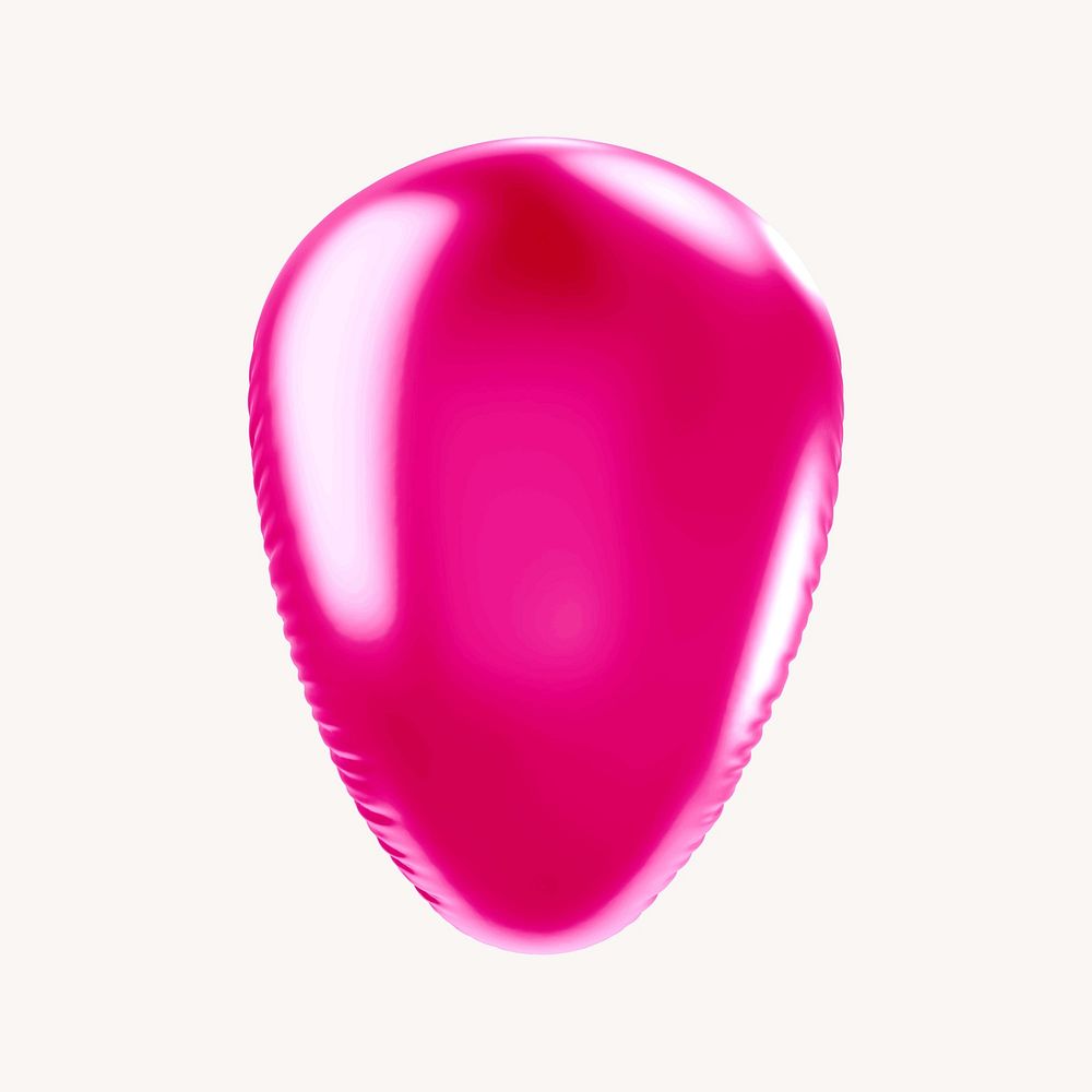 Apostrophe 3D pink balloon symbol illustration
