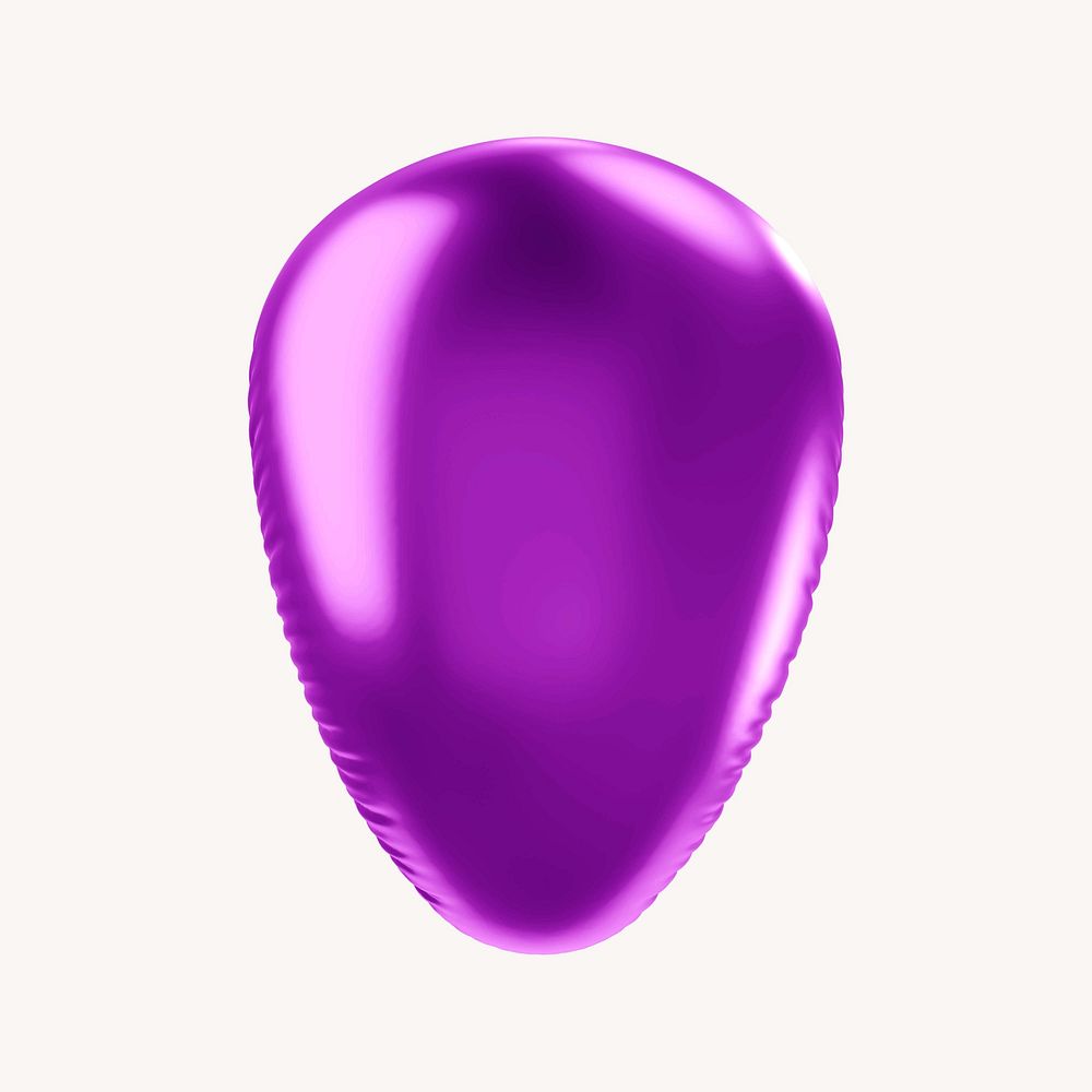 Apostrophe 3D purple balloon symbol illustration