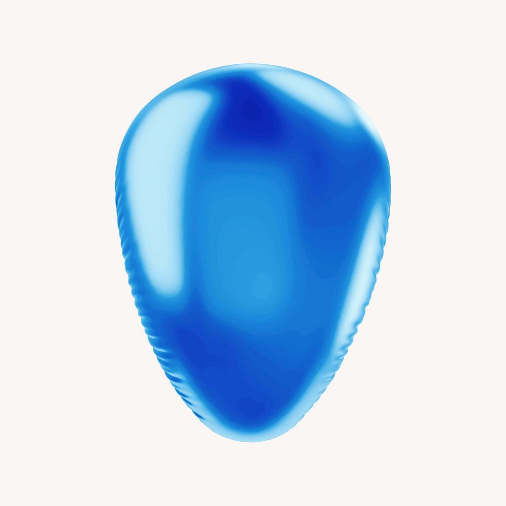Apostrophe 3D blue balloon symbol illustration