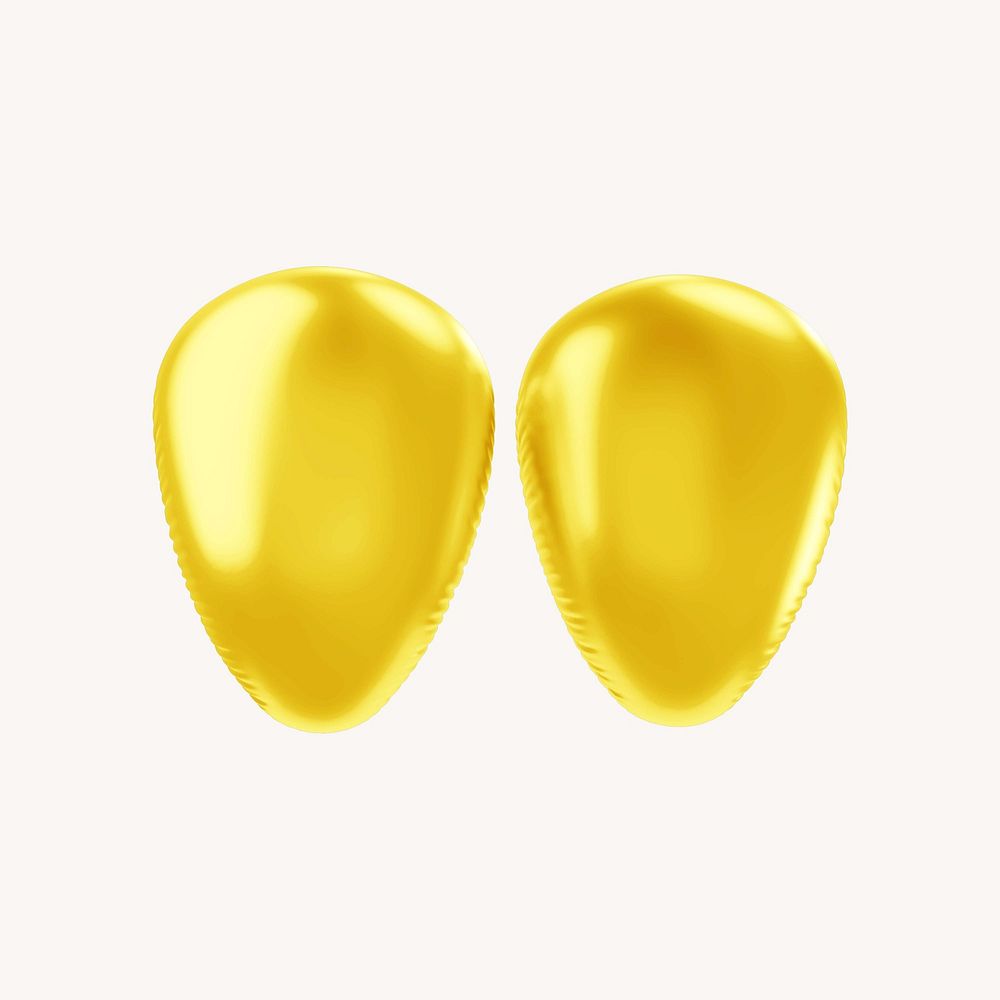 Quotation mark 3D yellow balloon symbol illustration