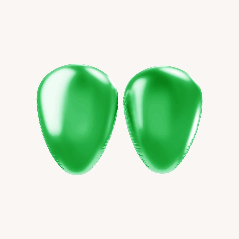 Quotation mark 3D green balloon symbol illustration