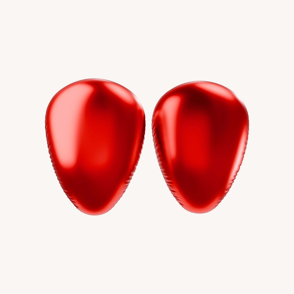 Quotation mark 3D red balloon symbol illustration