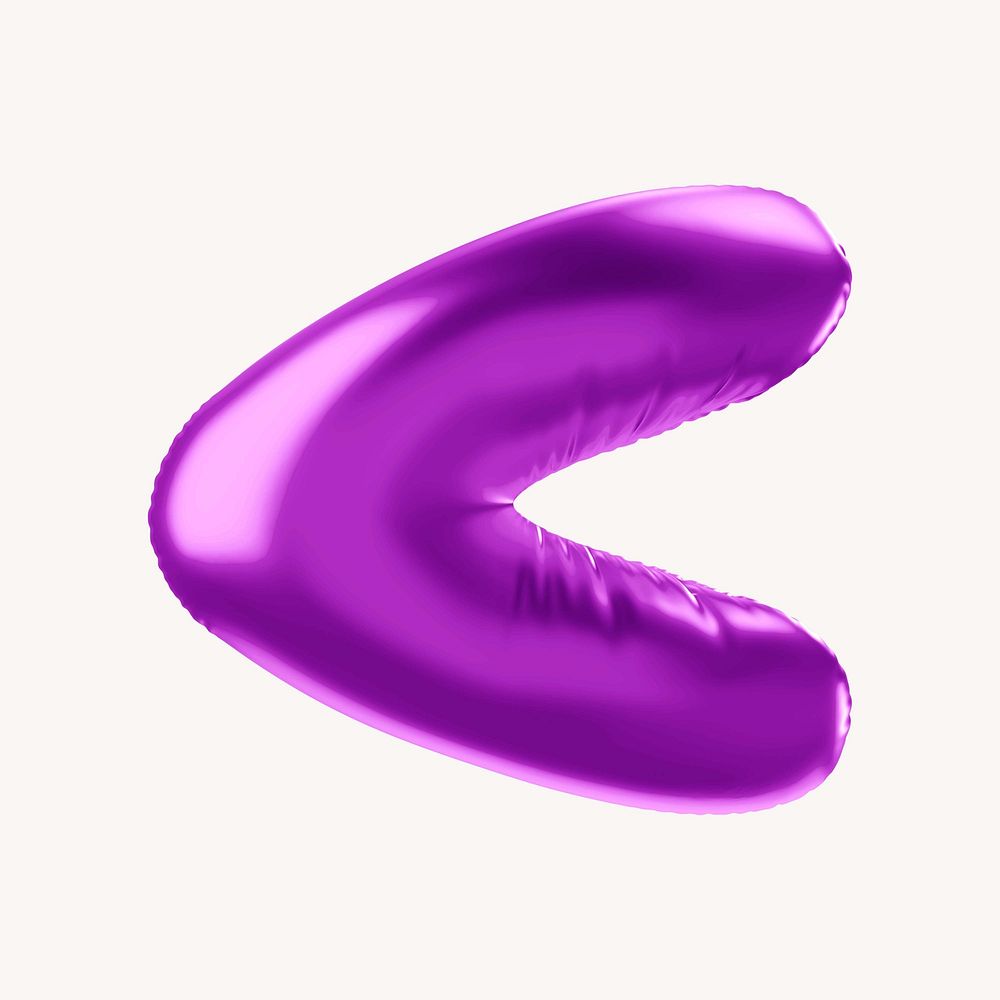 Less than 3D purple balloon symbol illustration