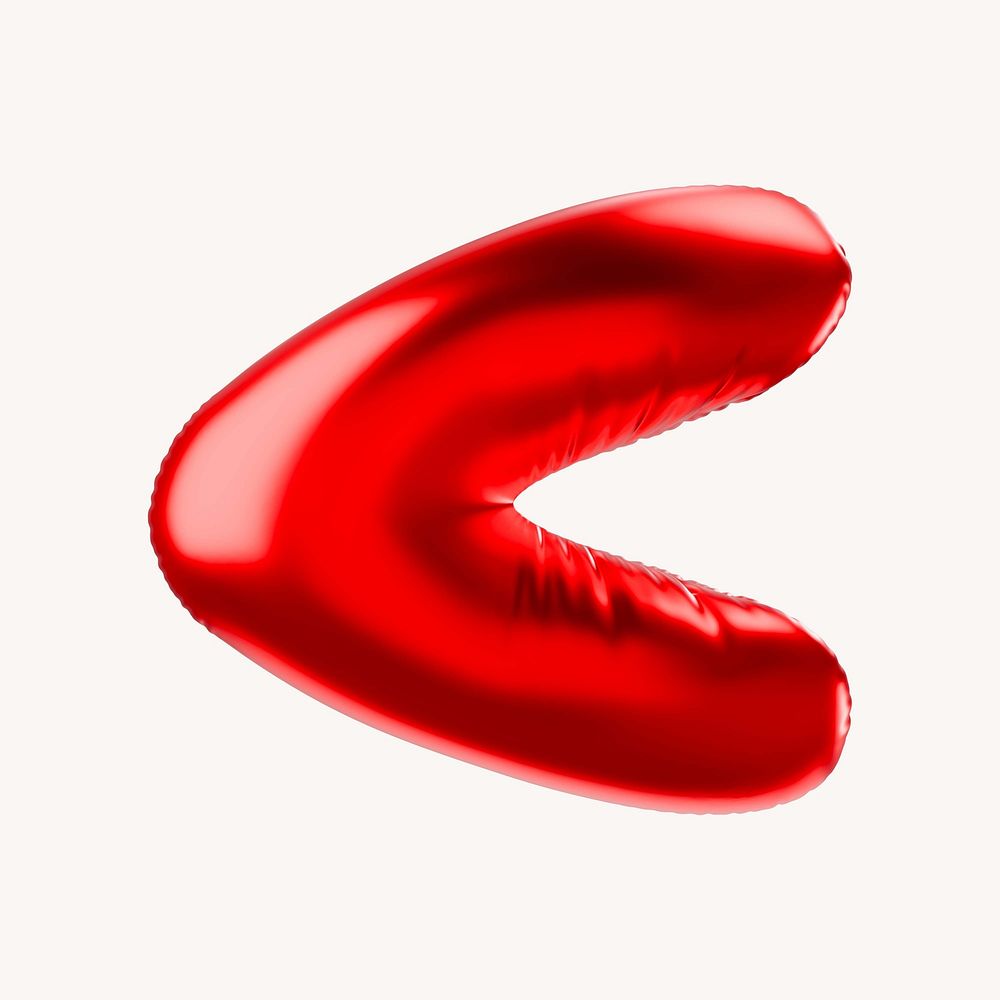 Less than 3D red balloon symbol illustration