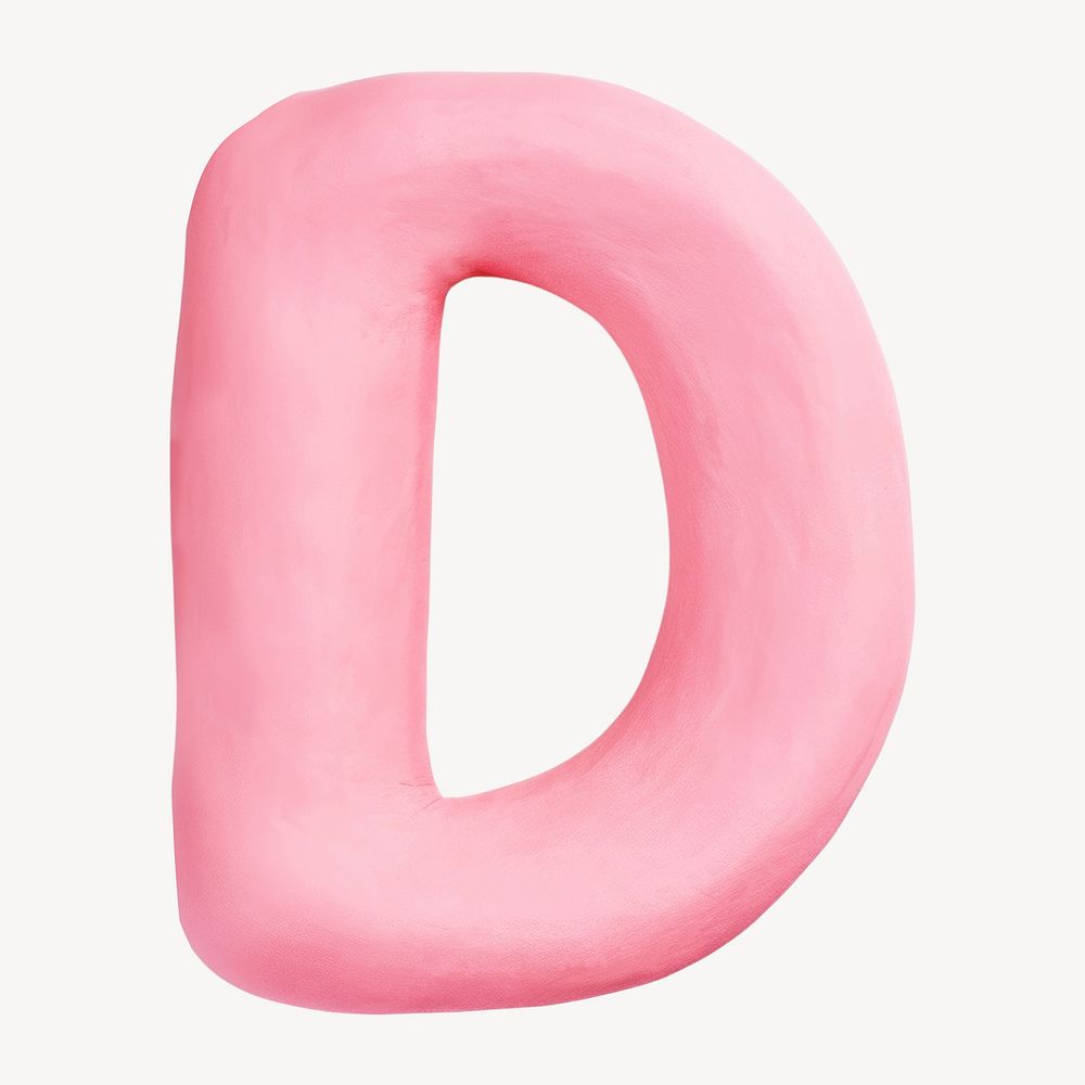 Capital letter D pink clay alphabet design
