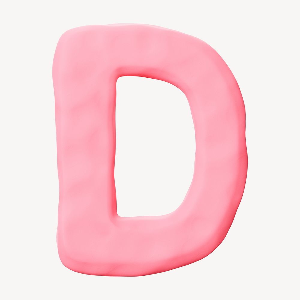 Capital letter D pink clay alphabet design