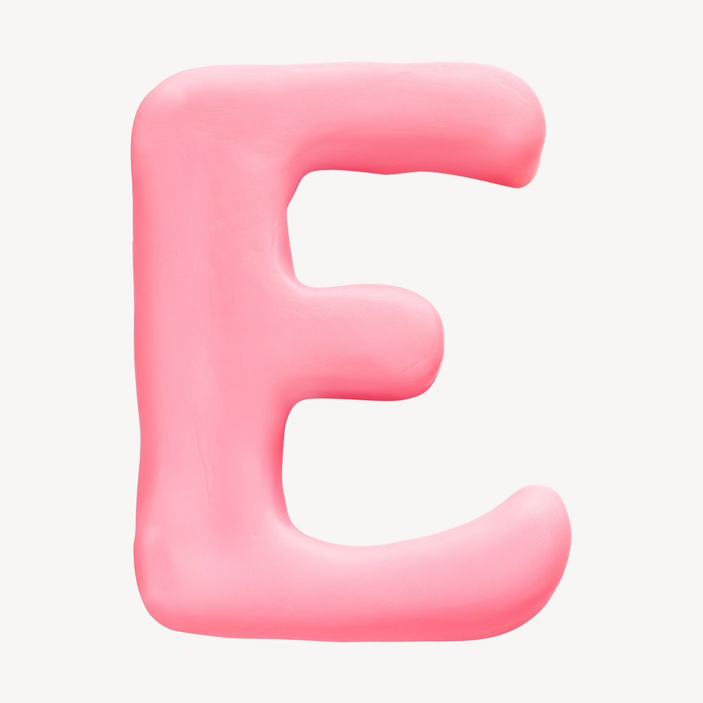 Capital letter E pink clay alphabet design
