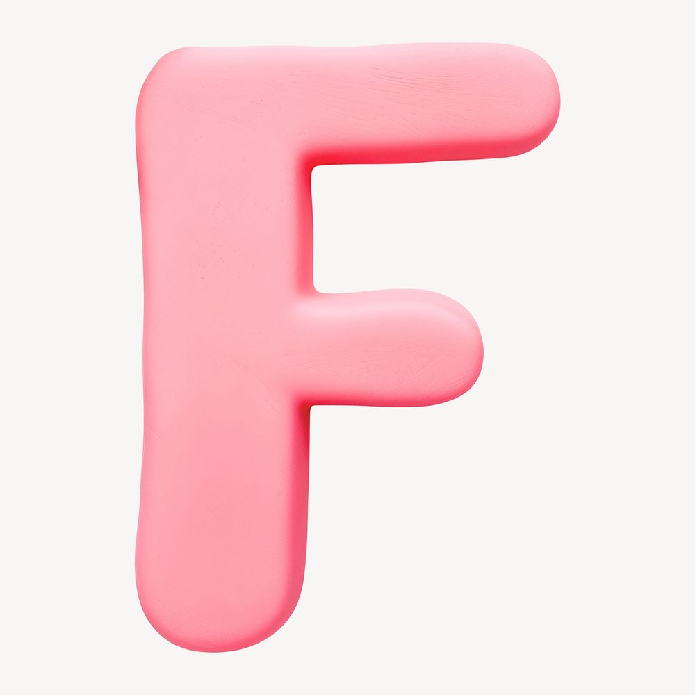 Capital letter F pink clay alphabet design