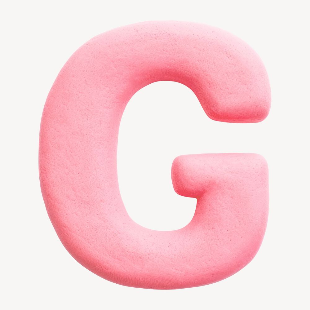 Capital letter G pink clay alphabet design