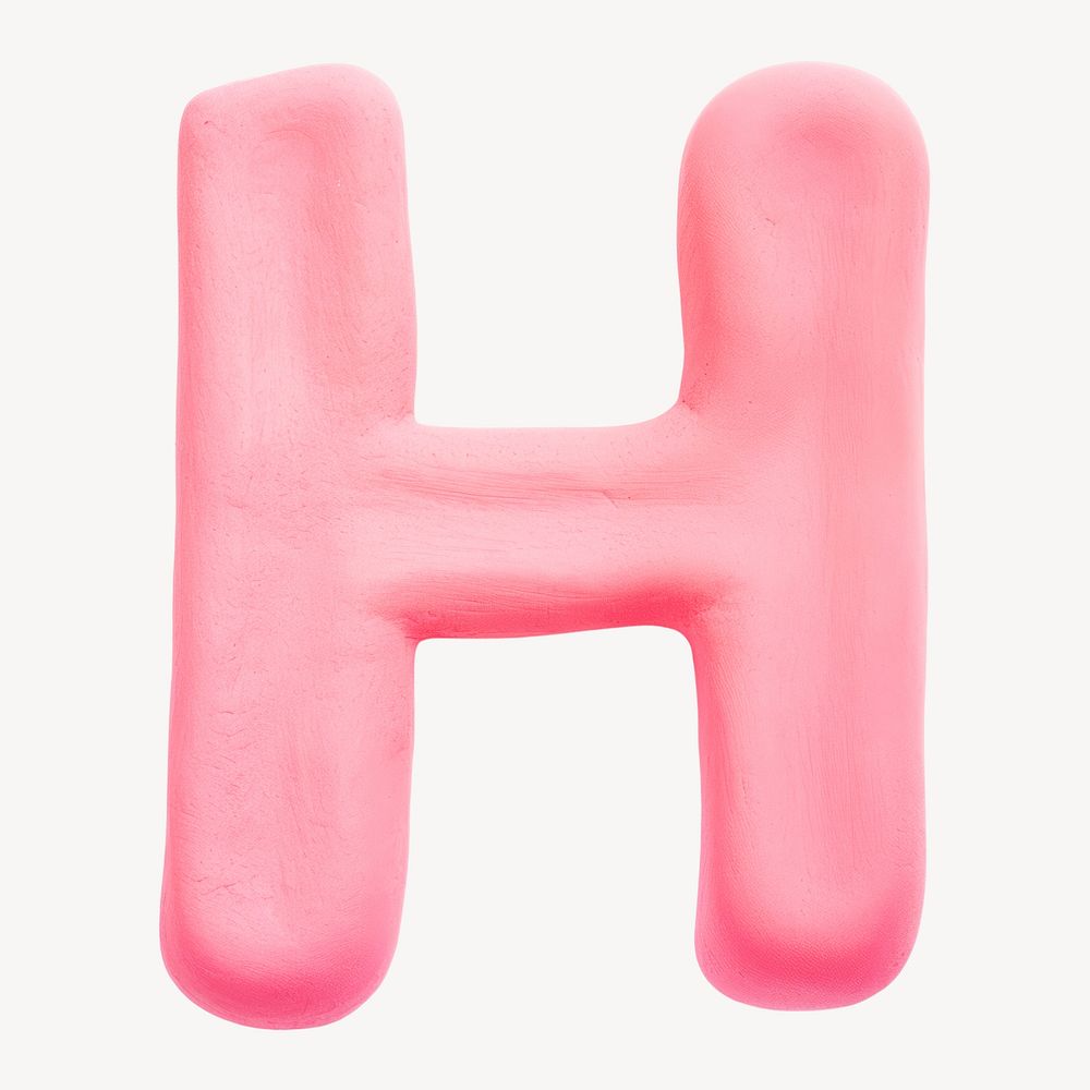 Capital letter H pink clay alphabet design