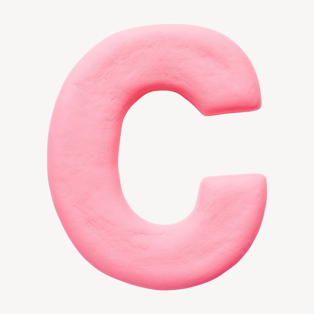 Capital letter C pink clay alphabet design