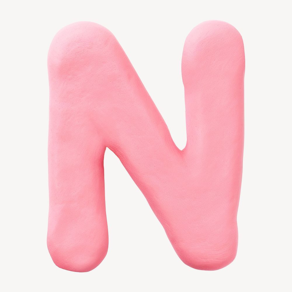 Capital letter N pink clay alphabet design