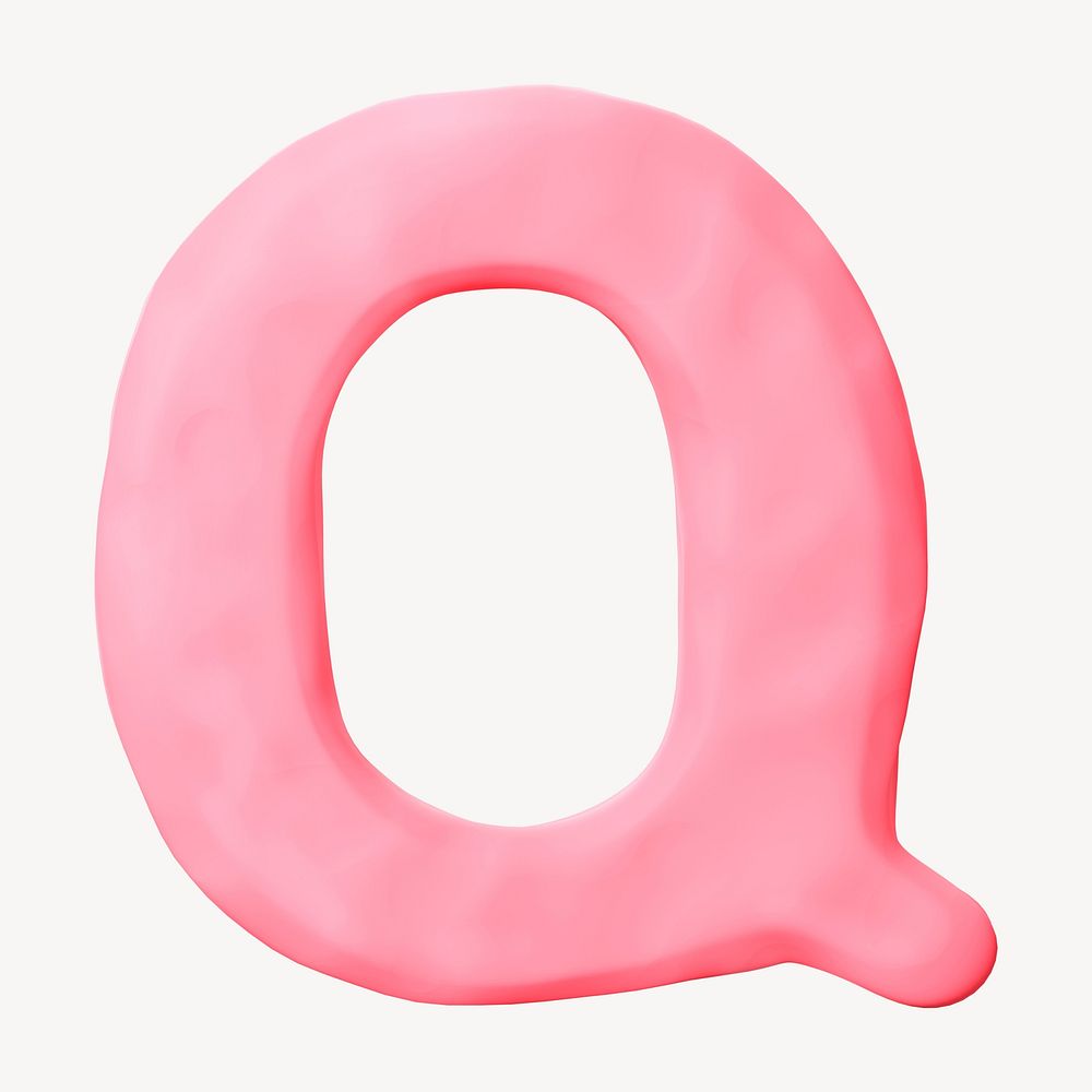 Capital letter Q pink clay alphabet design