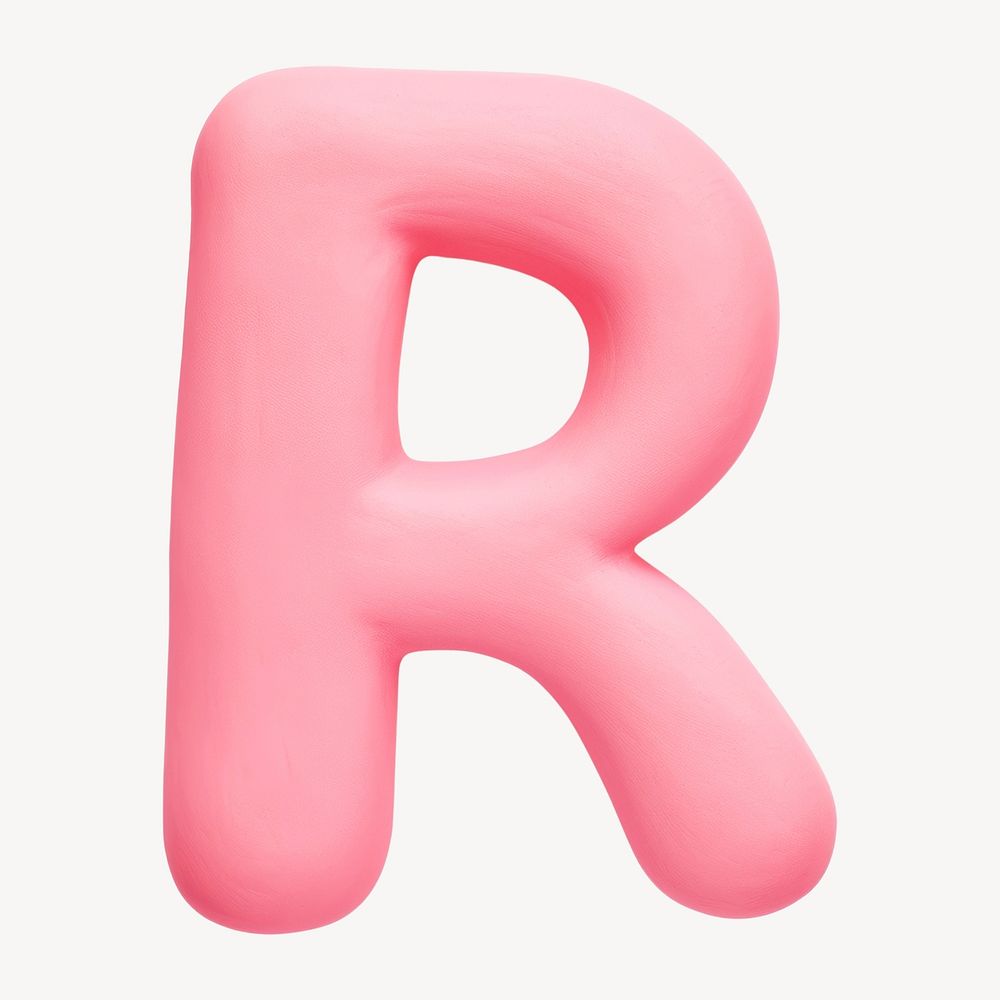 Capital letter R pink clay | Free Photo - rawpixel