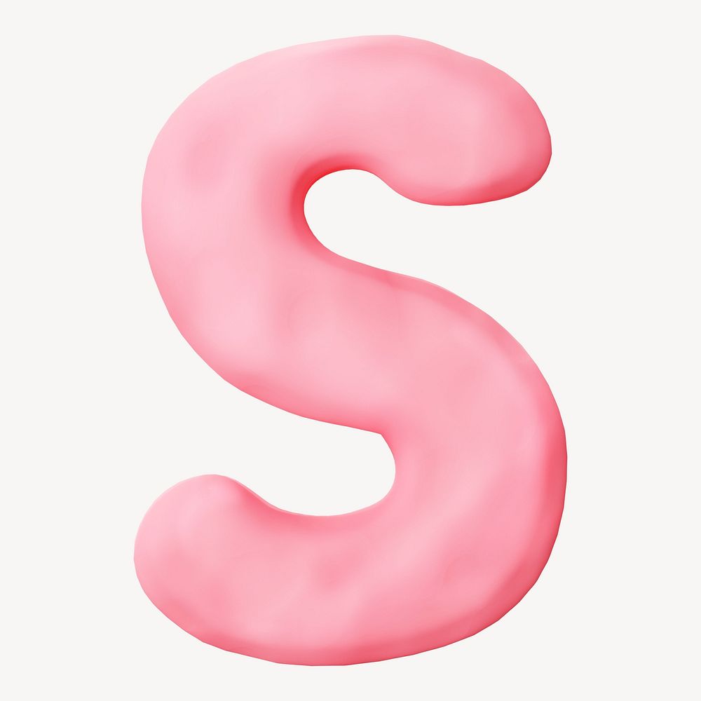 Capital letter S pink clay alphabet design