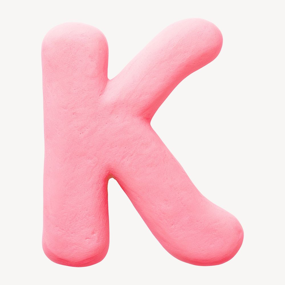 Capital letter K pink clay alphabet design