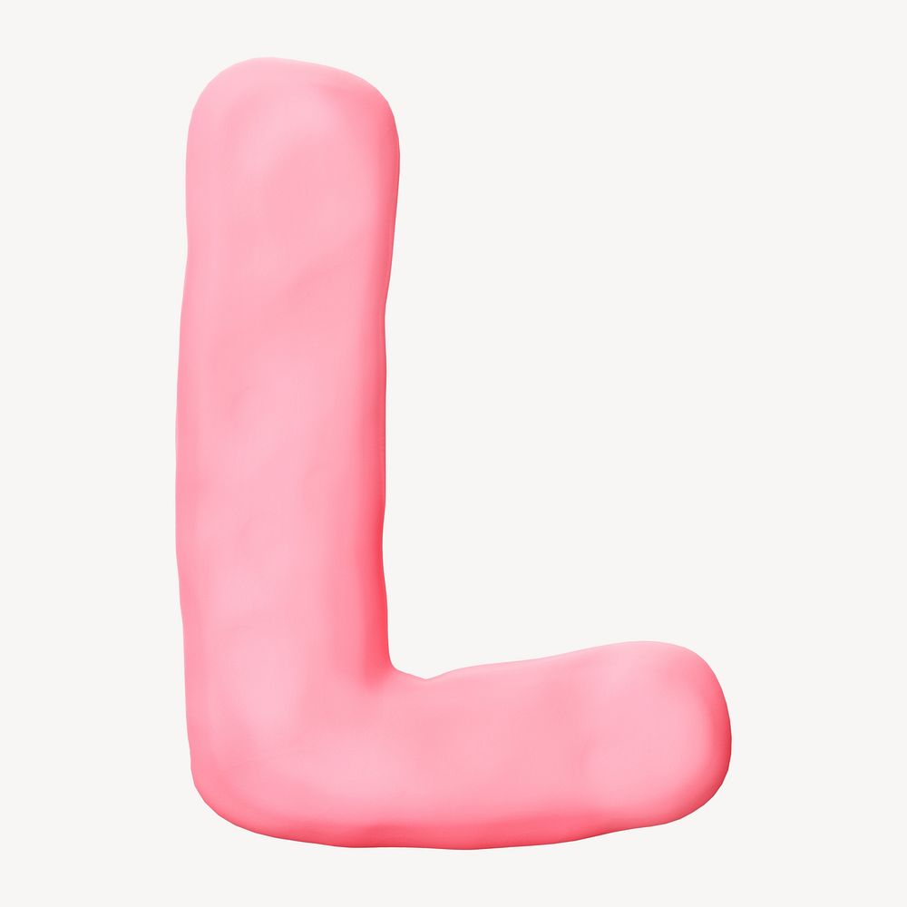 Capital letter L pink clay alphabet design