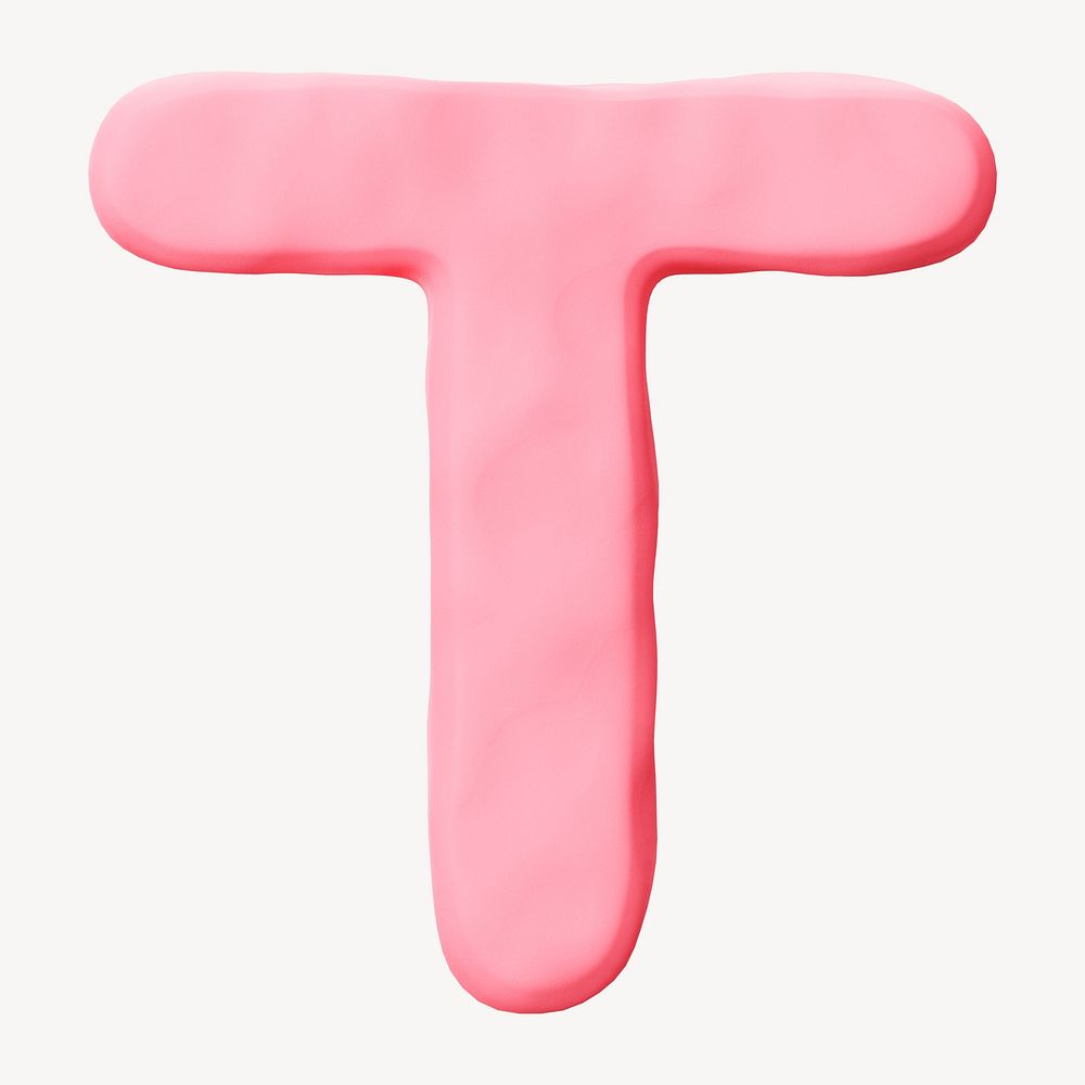 Capital letter T pink clay alphabet design