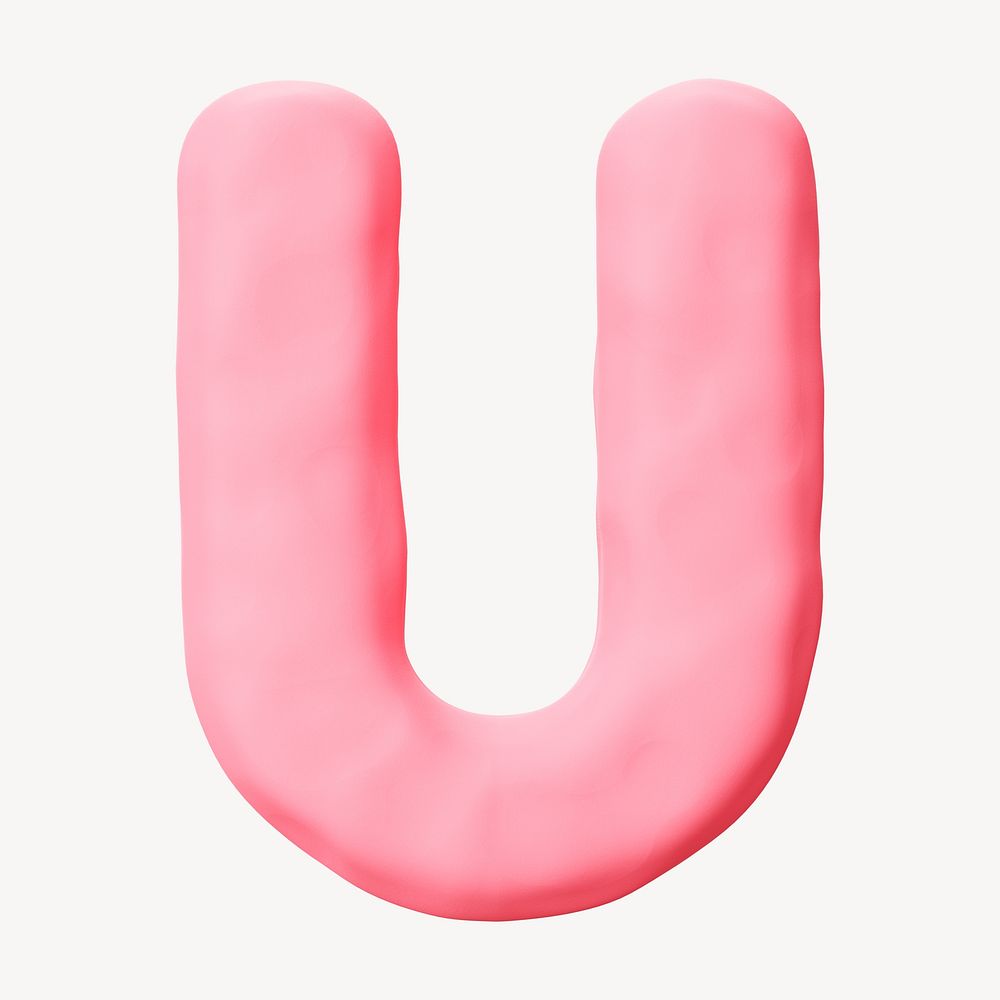 Capital letter U pink clay alphabet design