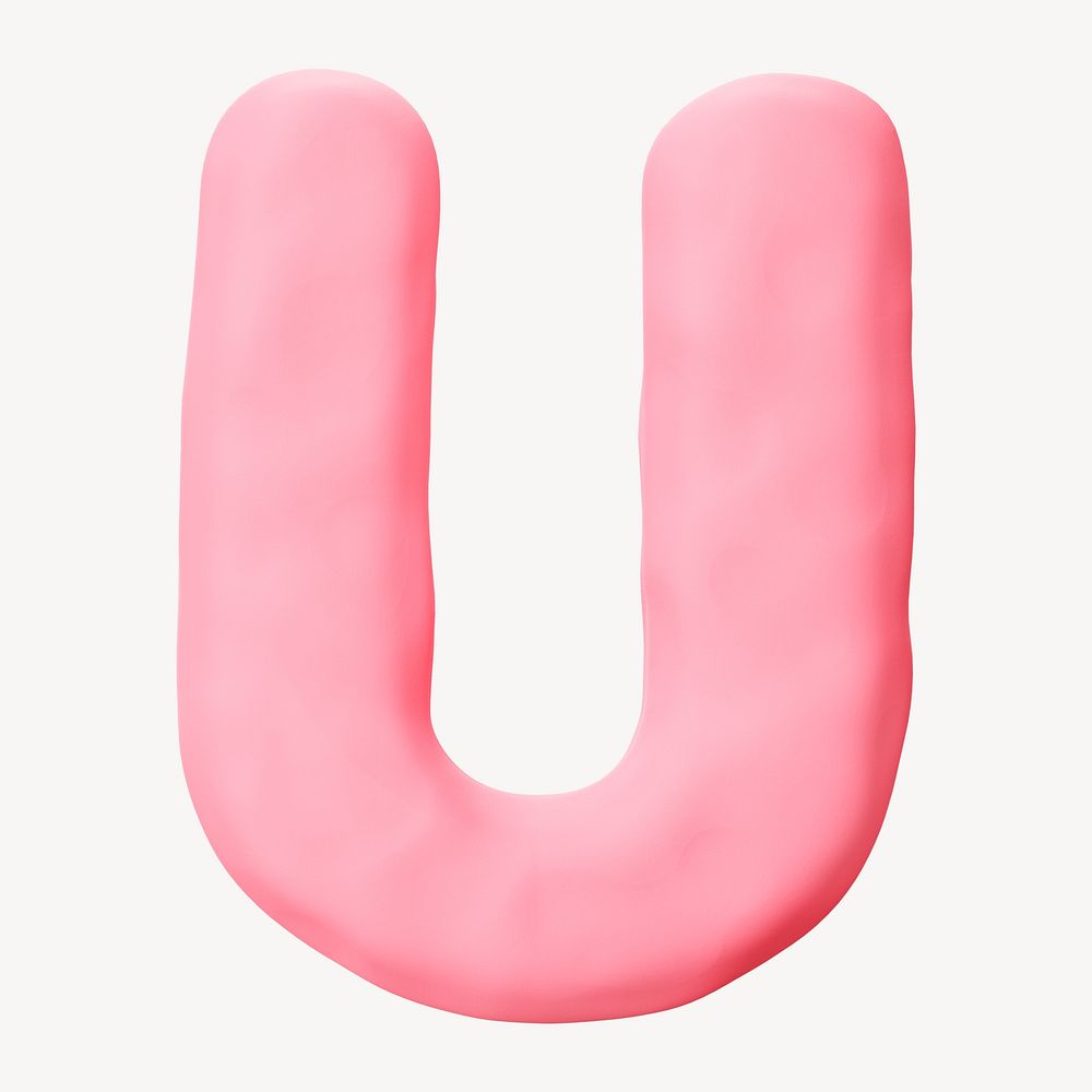Capital letter U pink clay alphabet design