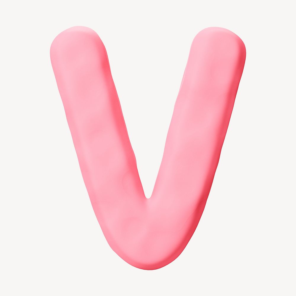 Capital letter V pink clay alphabet design