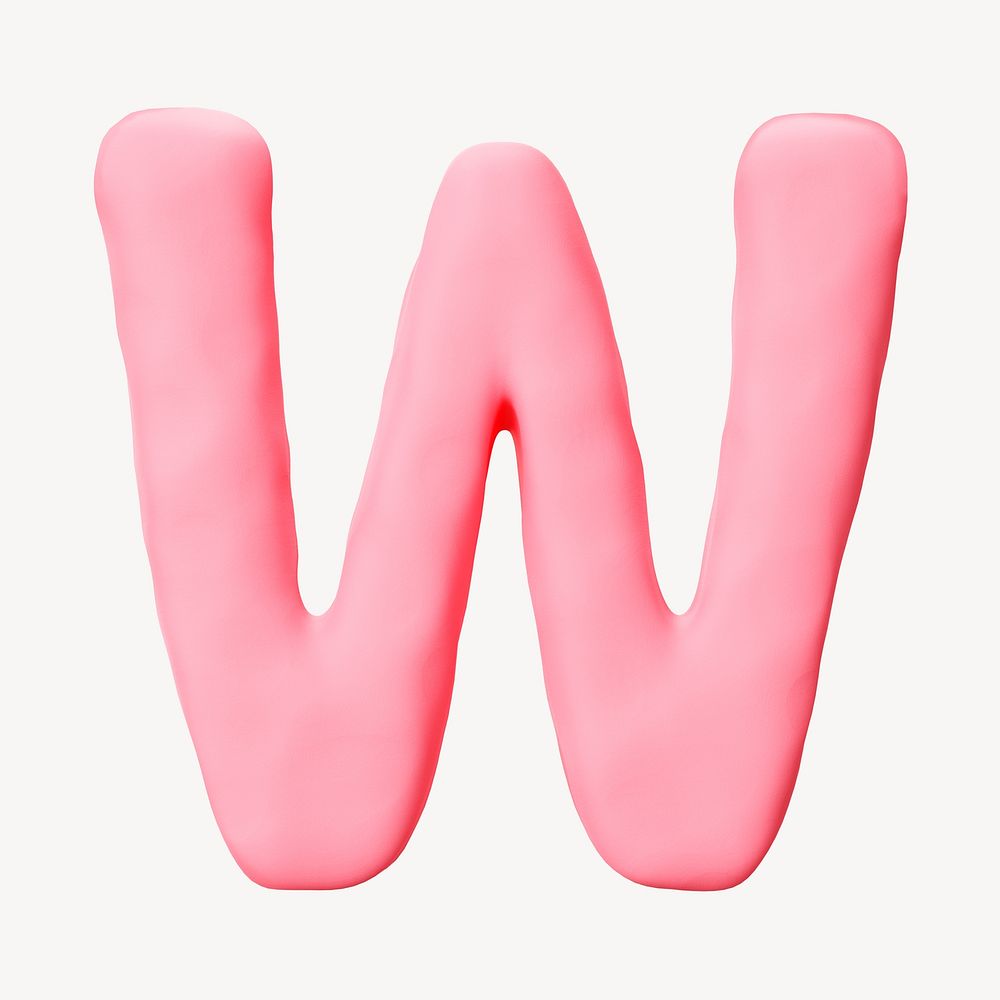 Capital letter W pink clay alphabet design