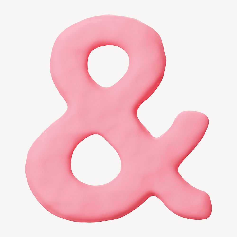 Ampersand pink clay alphabet design