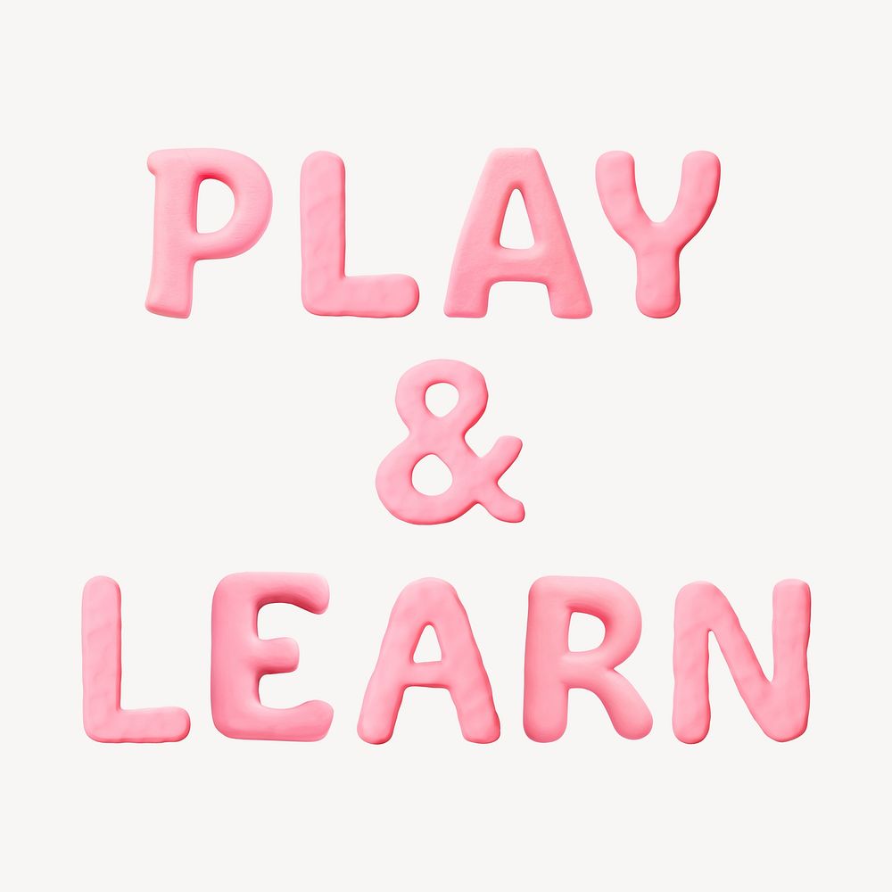 Play & learn word pink clay texture alphabet design