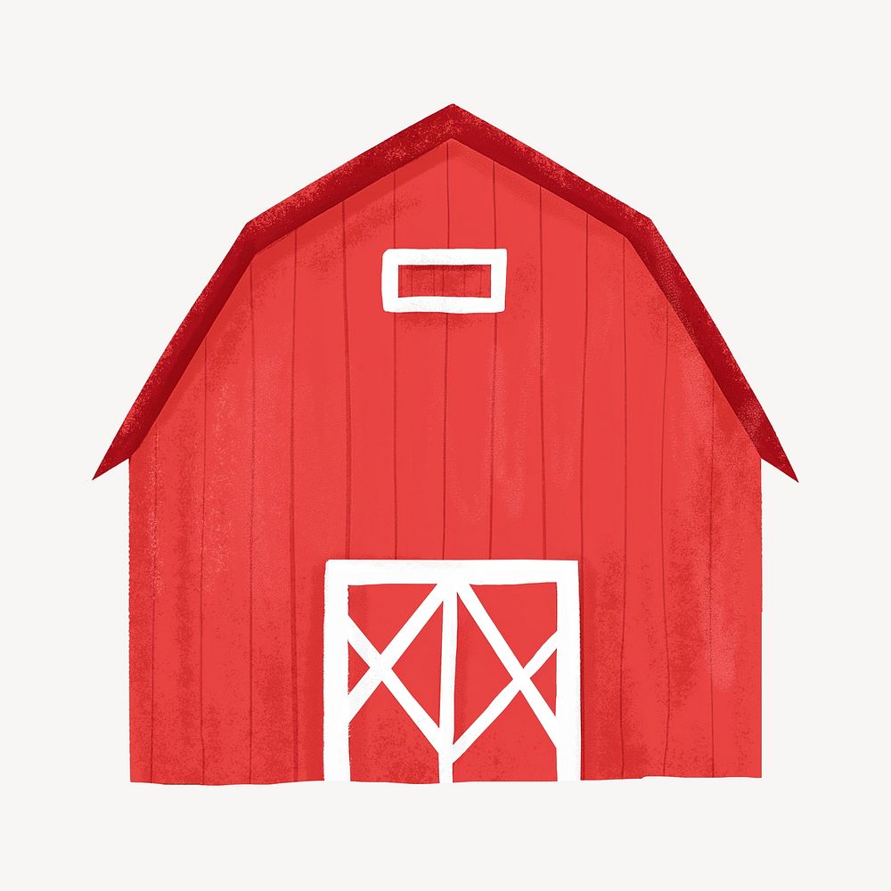 Red barn digital art illustration