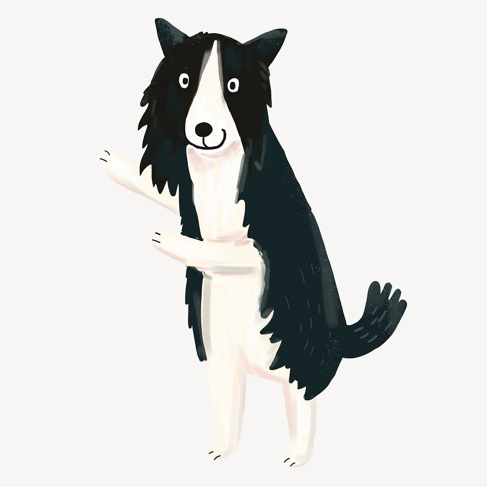 Border collie dog digital art illustration