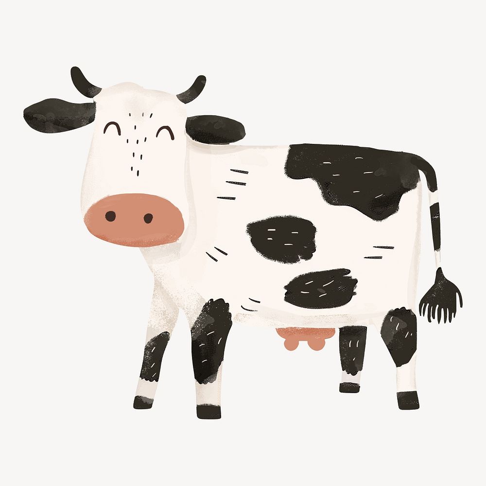 Dairy cow farm animal digital art illustration