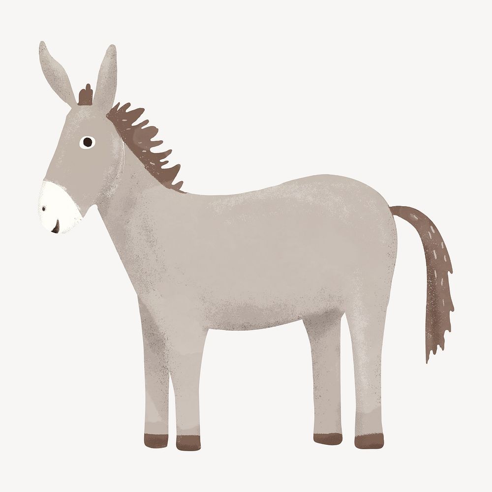 Donkey farm animal digital art illustration